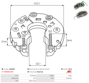 Pont de diode alternateur ARC4008