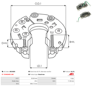 Pont de diode alternateur ARC4009