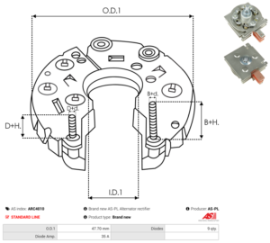 Pont de diode alternateur ARC4010