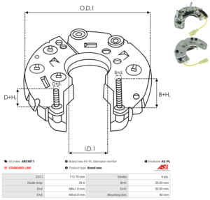 Pont de diode alternateur ARC4011