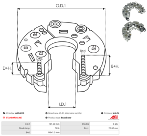 Pont de diode alternateur ARC4013