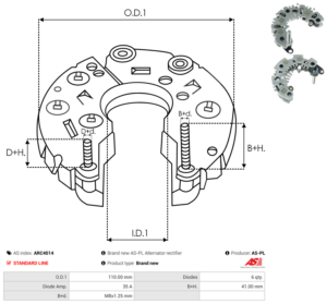 Pont de diode alternateur ARC4014