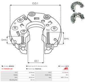 Pont de diode alternateur ARC4016