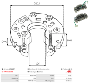 Pont de diode alternateur ARC4017