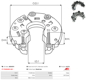 Pont de diode alternateur ARC4019