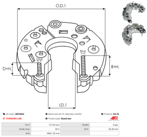 Pont de diode alternateur ARC4022