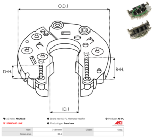 Pont de diode alternateur ARC4023