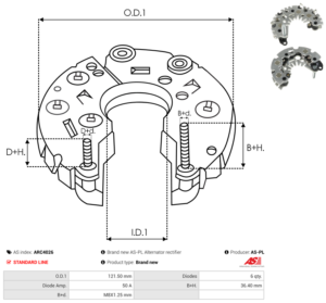 Pont de diode alternateur ARC4026