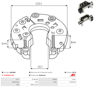 Pont de diode alternateur ARC4028