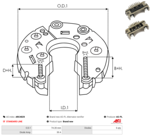 Pont de diode alternateur ARC4029