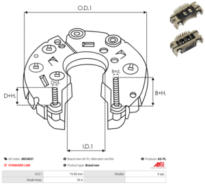 Pont de diode alternateur ARC4031