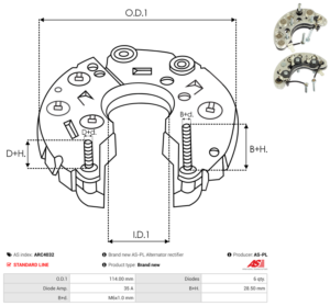 Pont de diode alternateur ARC4032