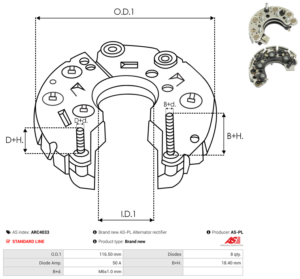 Pont de diode alternateur ARC4033