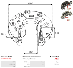 Pont de diode alternateur ARC4034