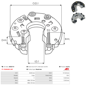 Pont de diode alternateur ARC0174