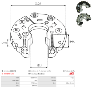 Pont de diode alternateur ARC0181S