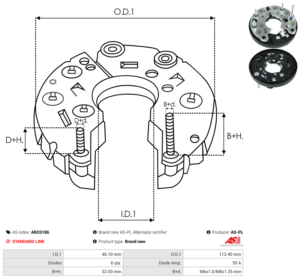 Pont de diode alternateur ARC0186