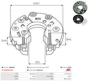 Pont de diode alternateur ARC0190