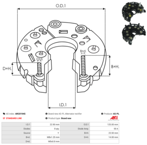 Pont de diode alternateur ARC0194S