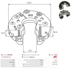 Pont de diode alternateur ARC0198S