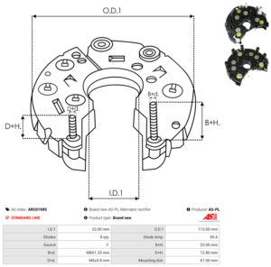 Pont de diode alternateur ARC0199S
