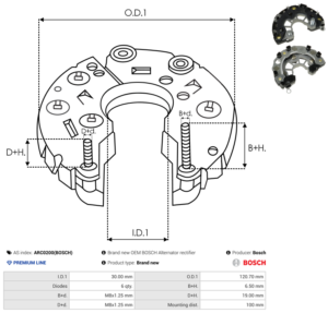 Pont de diode alternateur ARC0200(BOSCH)