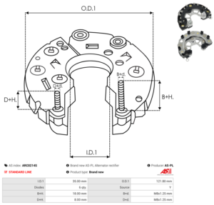 Pont de diode alternateur ARC0214S