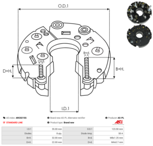 Pont de diode alternateur ARC0215S