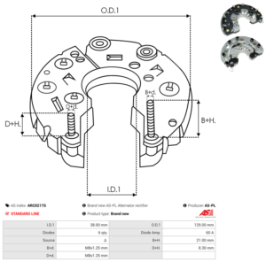 Pont de diode alternateur ARC0217S