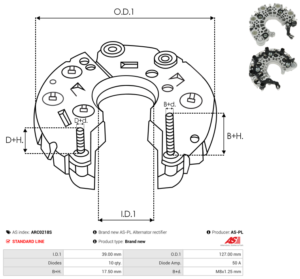 Pont de diode alternateur ARC0218S