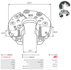 Pont de diode alternateur ARC0219S