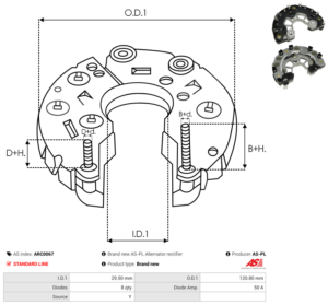Pont de diode alternateur ARC0067