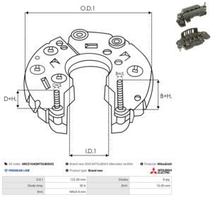 Pont de diode alternateur ARC5104(MITSUBISHI)