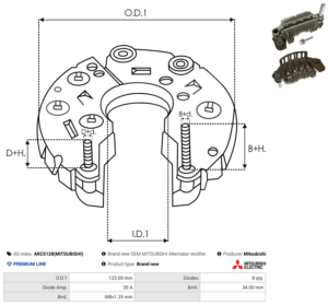 Pont de diode alternateur ARC5128(MITSUBISHI)