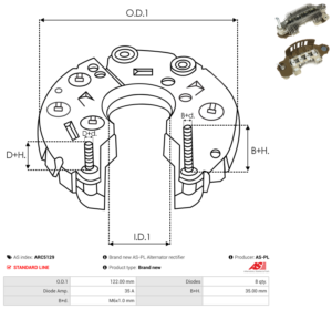 Pont de diode alternateur ARC5129
