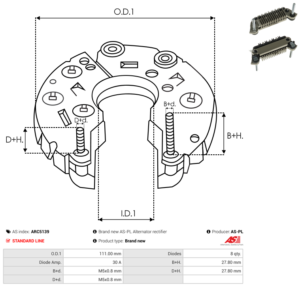 Pont de diode alternateur ARC5139