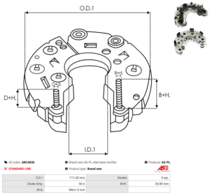Pont de diode alternateur ARC4036