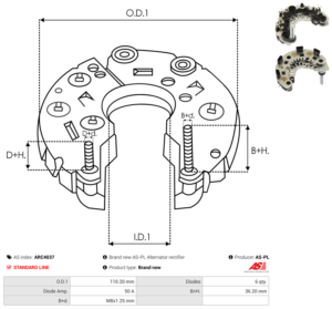 Pont de diode alternateur ARC4037