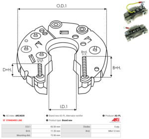 Pont de diode alternateur ARC4039
