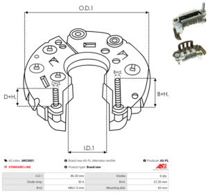 Pont de diode alternateur ARC5001