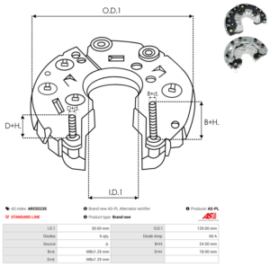 Pont de diode alternateur ARC0223S