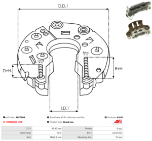 Pont de diode alternateur ARC5004
