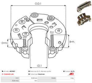 Pont de diode alternateur ARC5007
