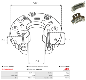 Pont de diode alternateur ARC5012