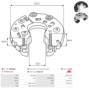 Pont de diode alternateur ARC0224S