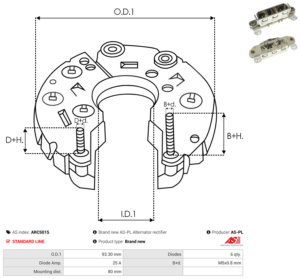 Pont de diode alternateur ARC5015