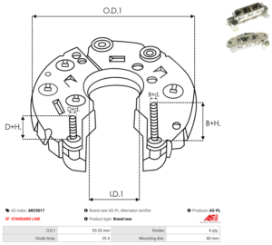 Pont de diode alternateur ARC5017