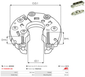 Pont de diode alternateur ARC5020