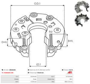 Pont de diode alternateur ARC0225S