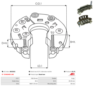 Pont de diode alternateur ARC5032